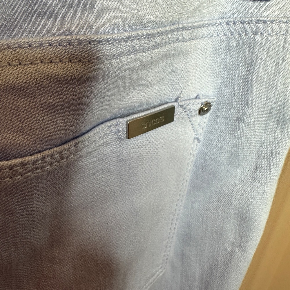 CHICOS WOMENS SO SLIMMING GIRLFRIEND ANKLE JEAN SZ 0 PALE BLUE - Picture 4 of 8